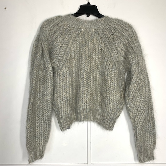 REMAIN BIRGER CHRISTENSEN Luna Cable-Knit Cardigan in Pearl Blue - Picture 7 of 14